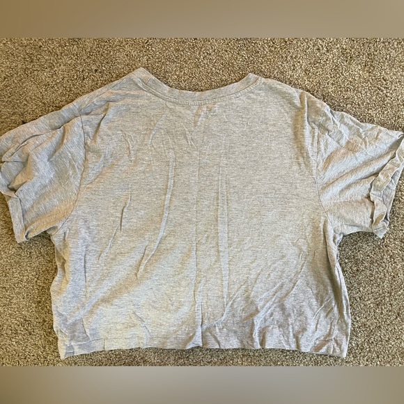 Colorful Everyone Deserves Love Cropped Gray Tee - Picture 4 of 5